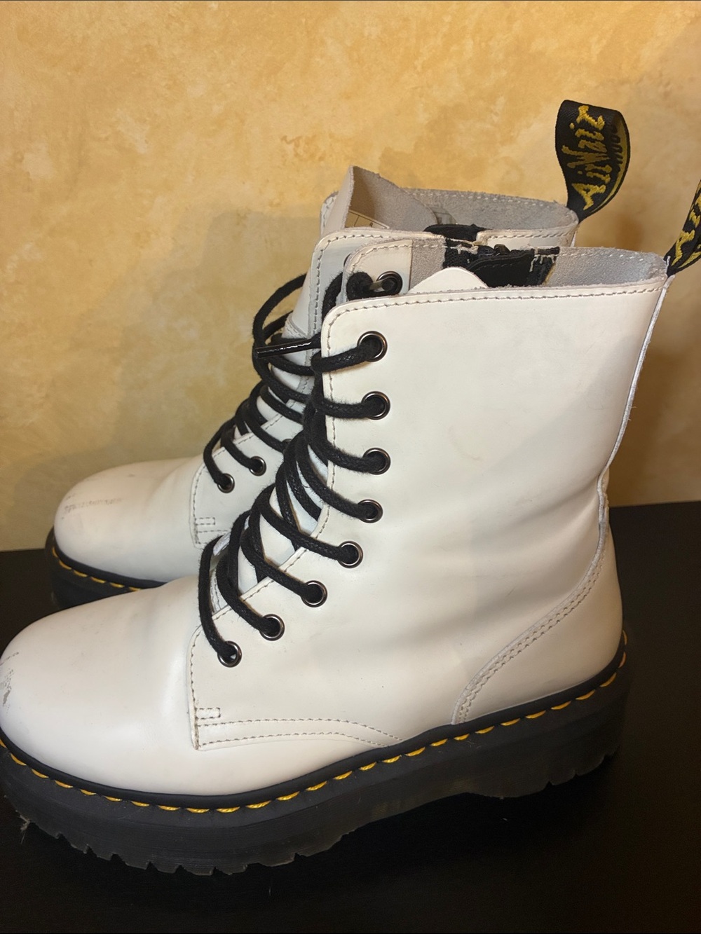White Platform Doc Marten Boots - Picture 3 of 8